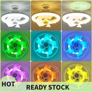 [Mytop.sg] Modern Ceiling Fans with Light RGB/3 Colors Dimmable Low Profile Ceiling Fan