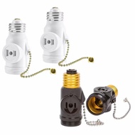 1pc E27 Bulb Socket 2 Outlet Light Socket Adapter Pull