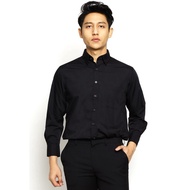KEMEJA VALINO MEN'S SHIRT BLACK MEN'S LONG-SLEEVED SHIRT - V-XXBC01-B1 - 16 JUMBO PLAIN NEWEST PREMI