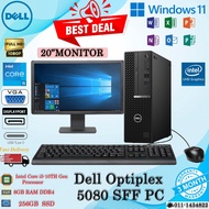 Dell Optiplex 5080 SFF PC   Intel Core i5-10TH Gen Processor  8GB DDR4 Ram  256GB SSD   20"monitor