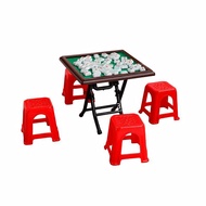 Kawaii Items Kids Toys Mini Mahjong Table Model Desk Miniature Dollhouse Furniture 4 Person Families