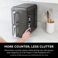 Ninja SL400SM - Double Stack XL Air Fryer, 9.5L Evenly cook 4 layers of food with included Stacked M