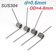 SUS304 V-shaped spiral torsion spring d0.6mm OD4/4.5/5/5.5/6/7/8mm V-shaped spiral torsion spring an