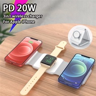 JIMA 3 in 1 Wireless Charger Portable Magnetic PD 20W Fast Charging For Magsafe For iPhone 15 14 13 12 Pro Max Plus Mini AirPod iWatch