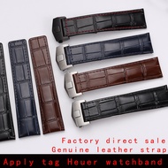 ↂ∏ Genuine leather bracelet 19mm 20mm 22m for tag heuer watchband men wristwatches band accessories fold buckle leather watch stra