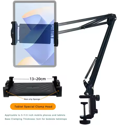 Xb32 Metal Desktop Stand 360 ° Long-Arm Tablet Clamp 10kg Load Capacity Bedside Desktop Lazy Stand S