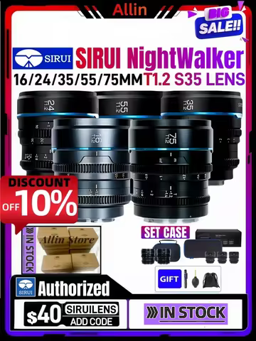 SIRUI Night Walker len16mm 24mm 35mm 55mm 75mm T1.2 S35 Cine Lens APS-C Large For Sony E Fuji X Cano
