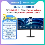 Philips 34"  34B2U3600CH UWQHD/VA/USB-C hub/120Hz/Built-In Speaker/HAS Ultrawide Curved Monitor