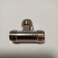 1 piece of T, 3 way,  N female to dual N female splitters adapter connector