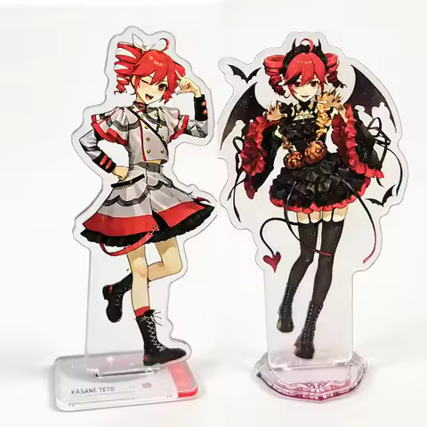 Kasane Teto Virtual Singer Acrylic Stand Gothic Devil Uniform Anime Desktop Standee Table Decor Fans