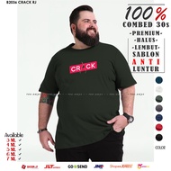 PUTIH MERAH KATUN HITAM Men's T-shirt Big Size B2036 CRACK RJ Oblong Simple Premium Cotton Jumbo Wri