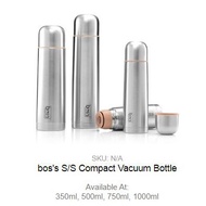 Bos's Travel Compact Vacuum Thermal Water Bottle 350ML | 500ML | 750ML | 1000ML Stainless Steel BPA 