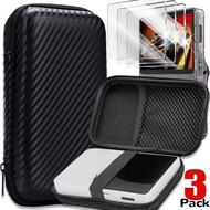 Case with Screen Protector for R36s R35S Game Console Portable Storage Bag Protective Tempered Glass