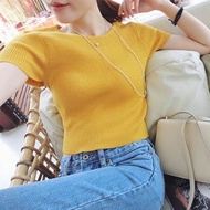 【4 colors】Knitted Crop Tops