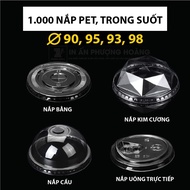 [1000 pieces] PET lid 90/93/95/98mm – Spherical lid, flat lid, direct drinking lid, diamond lid