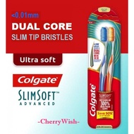 [Value Pack] 2pcs Colgate Slim Soft Advanced Dual Core Toothbrush 0.01mm Ultra Soft <0.01mm Ultra So