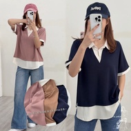 4071 Fake Two-Piece Shirt Top