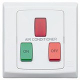 MK S8883P Aircond Switch 2 gang 10A 2 way SP RED/GREEN with neon marked ‘AIR CONDITIONER’