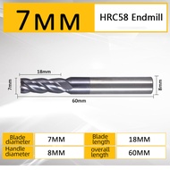 Carbide End Mill Cutter HRC58° Flat Side End Milling Cutter For Mould Steel CNC Tool