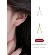earring Niche 999 Sterling Silver Line Female Stud Earrings Geometry