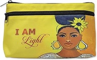 Shades of Color Twin Zipper Cosmetic Pouch – African American Art Travel Bag for Makeup, Toiletries 