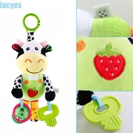 LACYES Baby Mobiles Hanging Bell, PP Cotton Music Plush Stroller Cartoon Animal Toy, Plush Toy Early Education Ringing Dairy Cattle Newborn Baby Rattles Home Party Decor