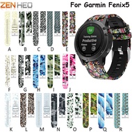 2017 Wrist Band Strap for Garmin Fenix 5 Fenix5 GPS Watch Printed Fashion Sports Silicone Watchband