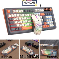 MUNDAN Keyboard Mouse Set, Backlight Luminous RAIKU T98 Keyboard,  USB Connection Rainbow Color 98 K