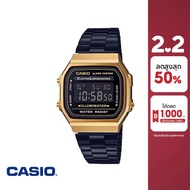 CASIO นาฬิกาข้อมือ CASIO รุ่น A168WEGB-1BDF วัสดุสเตนเลสสตีล สีดำ