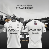cotton100% 2025 Newest F1 Racing Suit + APX GP Team F1 Summer Men&Women Short Sleeve T-ShirtS-5XL