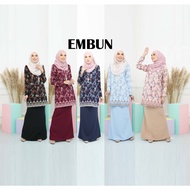 Baju Kurung Embun By Noura [ Ironless ] Muslim Women Dress Baju Kurung Moden | Baju Kurung Half Printed