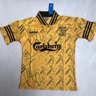 94-96 Yellow Liverpool Retro Jersey S-XXL Short Sleeve Quick Dry Sports Football T-Shirt Jersey AAA