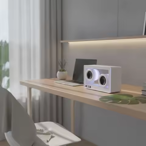 Transparent Speaker Compact Speaker with Clock Gadget Portable Smart for Students, Desk, Nightstand