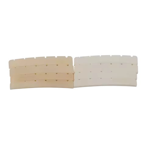 KAISH 2pcs Curved Bottom 7.25"/9.5"/10" Radius Pure Bone Nut White/Unbleached Pre-Slotted Bone Nut f