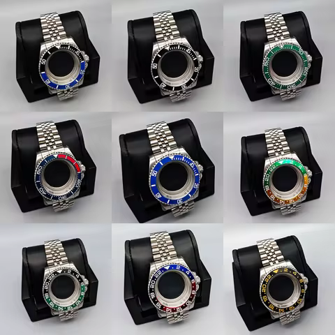 40mm Sapphire Glass Men's Silver Case Suitable for ETA2836 NH35/36 Pearl DG2813/5833 Miyota 8215/820
