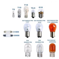 2pcs Car Halogen Bulb T5 T8.5 T10 T15 1156 1141 1016 T20 / T20 AMBER / ROOM LIGHT Kereta