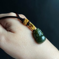 天然緬甸玉 翡翠 老油青 招財 貔貅 護主 玉墜 項鍊 禮物 長輩禮