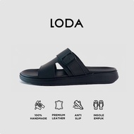 LOKAL LODA - Valter Black Premium Leather Slide Sandals for Adult Men