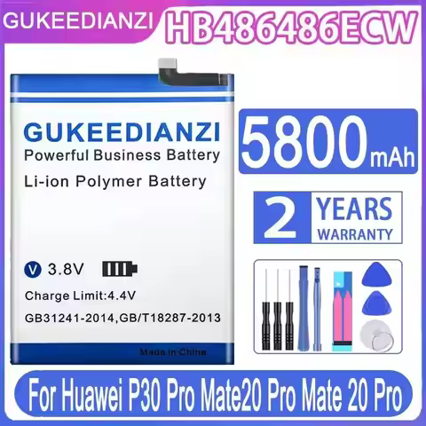 Mobile Phone Battery HB486486ECW 5800mAh For Huawei P30 Pro Mate 20 Pro Mate 20 RS Mate 20 X 5G Evr-