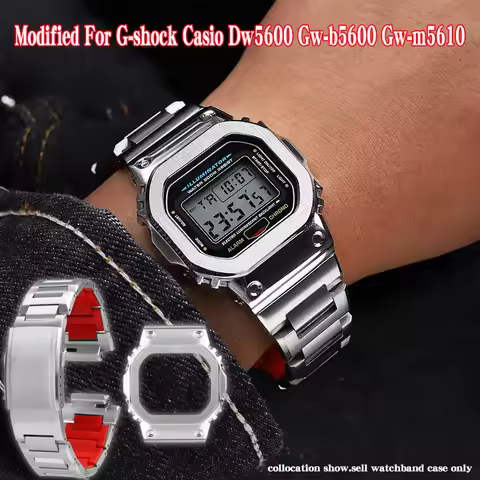DW-5600 Stainless Steel Watch Strap Case For G-SHOCK Casio DW5600 GW-B5600 GW-M5610 DW5600 Modified 