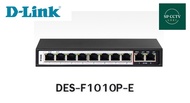 D-LINK DES-F1010P-E Switching Hub 8 Port POE + 2 Port Uplink BY BILLIONAIRE SECURETECH