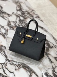 Hermes birkin 25 noir epsom ghw W 愛馬仕