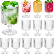 Vertical Stripe Glass Goblet High-value Coffee Light Luxury Red Wine Glass Milk Tea Dessert Ice Crea