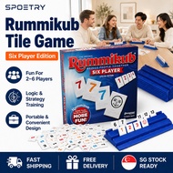 【SG】Rummikub Rummy Tile Game Six Player Special Edition Family Strategy Tile Board Game 2-6 Players 