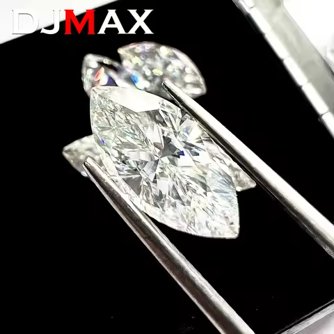 DJMAX 0.05-30ct Rare Marquise Cut Moissanite Loose Stone D Color VVS1 Super White Certified Marquise