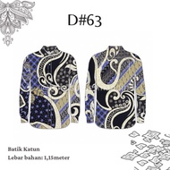 KATUN [D63] 1⁄2 meter COTTON BATIK CLOTH BY THE meter/ UNIFORM BATIK CLOTH/ INDONESIAN BATIK/ CAP BA