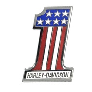 Harley-Davidson Brooch 1.5 in. RWB H-D 1 Logo Pin Shiny Silver Finish 8008925