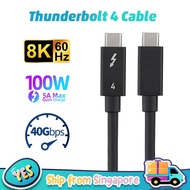 [SG READY STOCK] Thunderbolt 4 Cable USB C Type C USB 4.0 Cable 100W PD 40Gbps 8K 60HZ Fast Charging Data Transfer Cable
