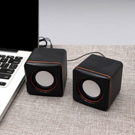 E-SONIC Mini USB Laptop Speaker Wired Laptop Speakers 2.0 Channel Small Computer Desktop Speakers Desktop Speakers for PC