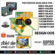 GOPRO HERO 4 , HERO 5 , HERO 6 , HERO 7, SJCAM 5000 , XIAOMI YI CAM 2K STICKER SKIN (DESIGN 005)